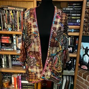 Women’s John Mark Patchwork Print Open Cardigan